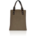 Celine Tote Beige Brown Macadam Light Nylon Leather