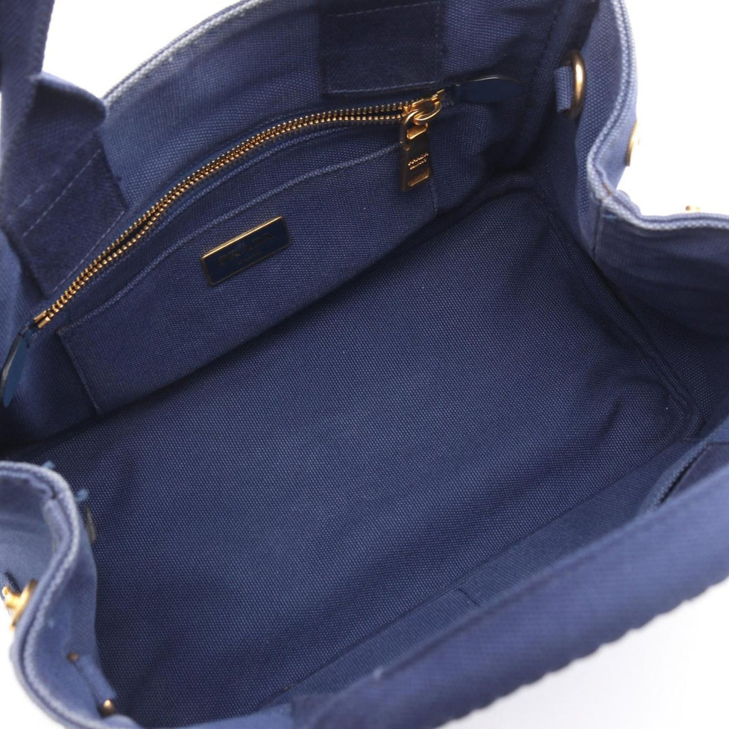 Prada Tote Canapa Navy Canvas — view 3