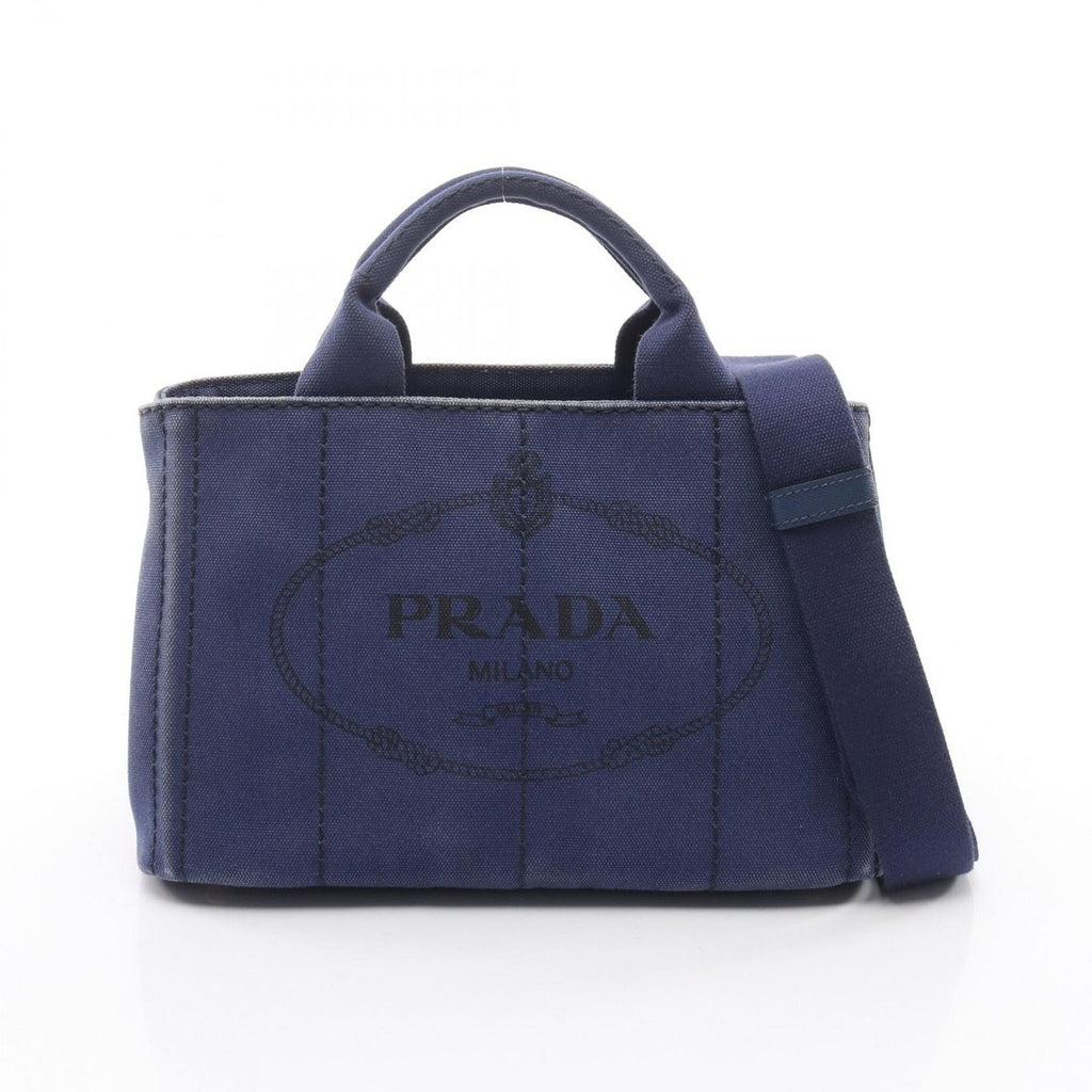 Prada Tote Canapa Navy Canvas