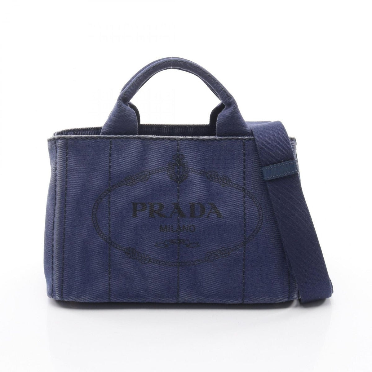 Prada Tote Canapa Navy Canvas