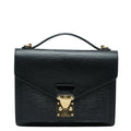 Louis Vuitton Epi Monceau Handbag Noir Black Leather