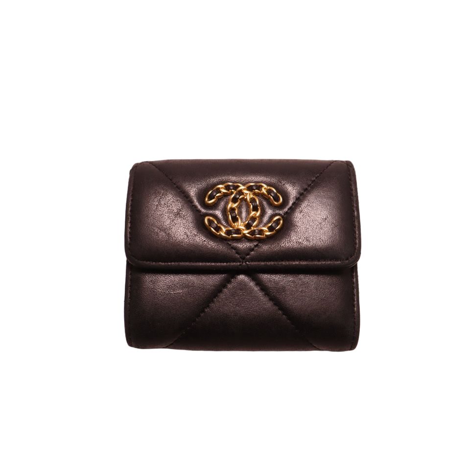Chanel 19 Lambskin Trifold Wallet