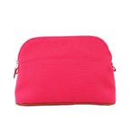 Hermes Bolide Pouch MM Cotton Canvas Hibiscus Silver