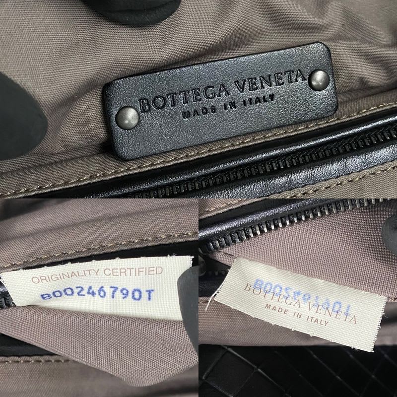 Bottega Veneta Intrecciato Leather Canvas Tote Bag Handbag — view 4