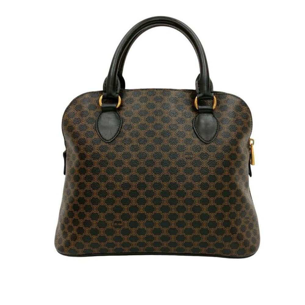 Celine Vintage Macadam Blason Pattern Logo Leather Handbag