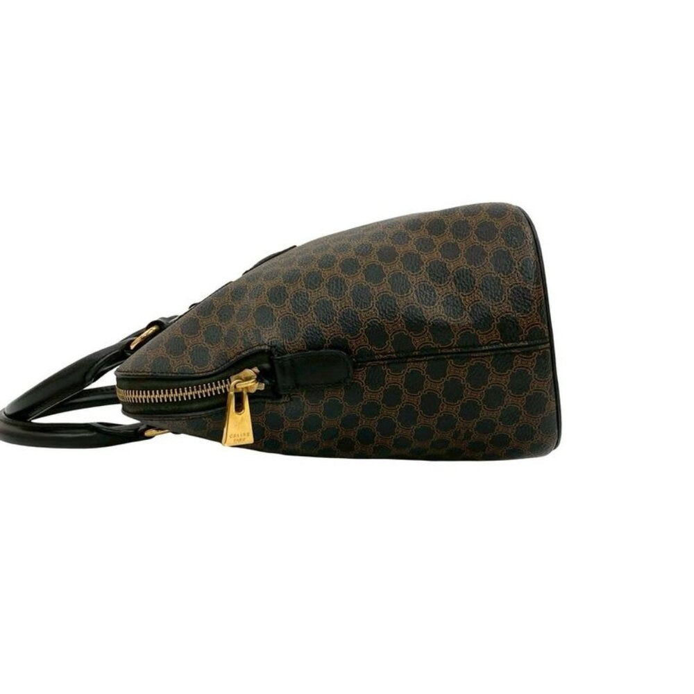 Celine Vintage Macadam Blason Pattern Logo Leather Handbag