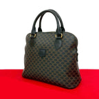 Celine Vintage Macadam Blason Pattern Logo Leather Handbag