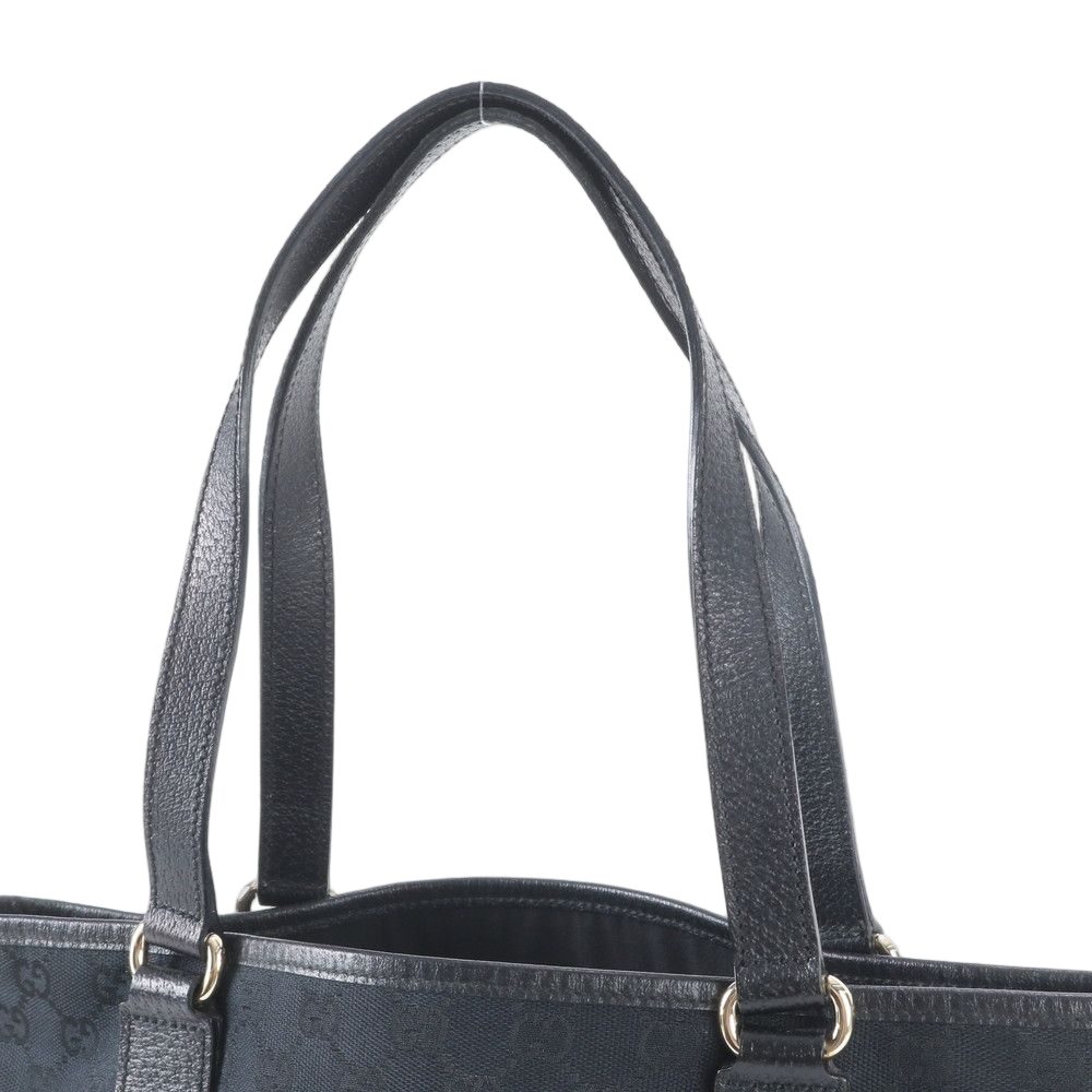 Gucci GG Canvas Leather Tote Shoulder Hand Black — view 2