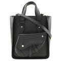 Christian Dior Saddle Mini Tote 2-Way Shoulder Bag Calf Black