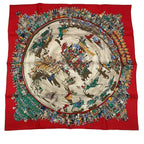 Hermes Carre 90 Cirque Molier Scarf Silk Red — view 2