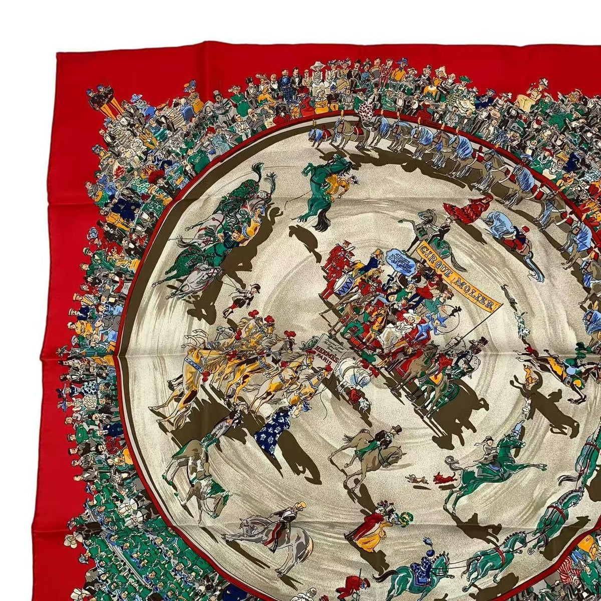 Hermes Carre 90 Cirque Molier Scarf Silk Red — view 3