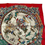 Hermes Carre 90 Cirque Molier Scarf Silk Red — view 4