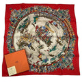 Hermes Carre 90 Cirque Molier Scarf Silk Red