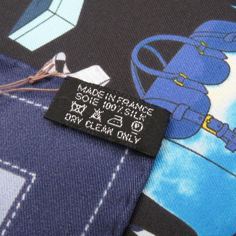 Hermes Carre 40 Monsieur ET Madame & Silk Blue Scarf 0217 — view 2