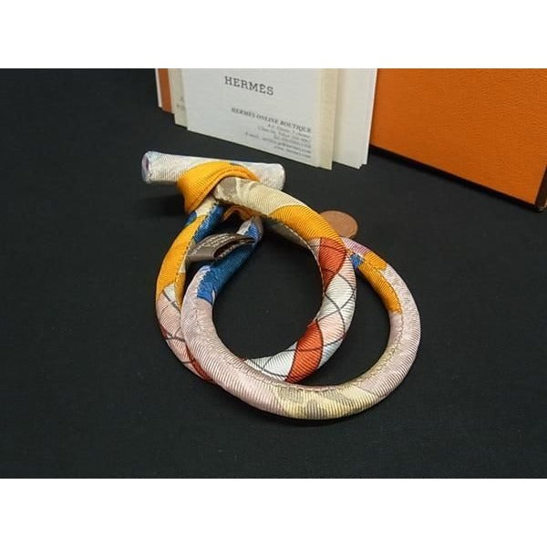 Hermes Bracelet Brid De Soie Double Petite Ash Multicolor Silk 100% — view 6