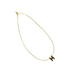Hermes Pop Motif Necklace Pendant Choker Gold Black — view 4