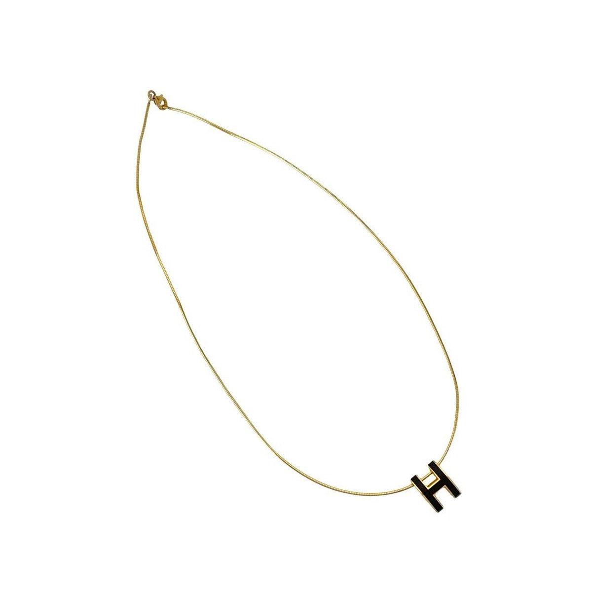 Hermes Pop Motif Necklace Pendant Choker Gold Black — view 5
