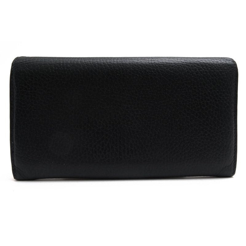 Gucci Long Wallet Women Leather Black Interlocking Continental — view 2
