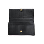Gucci Long Wallet Women Leather Black Interlocking Continental — view 5