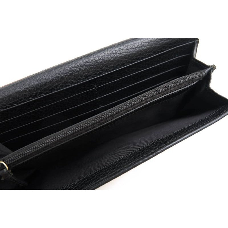 Gucci Long Wallet Women Leather Black Interlocking Continental — view 7