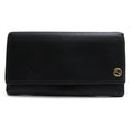 Gucci Long Wallet Women Leather Black Interlocking Continental
