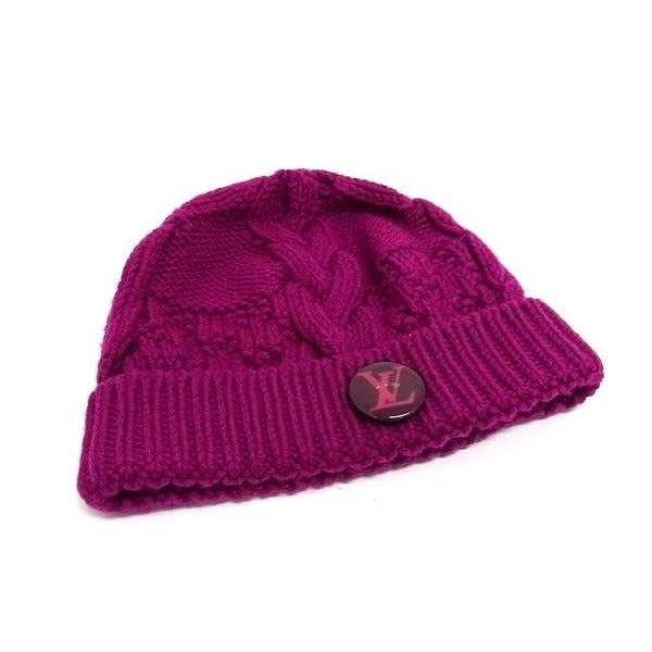 Louis Vuitton Knit Hat Bonnet Constance Purple 100% Wool