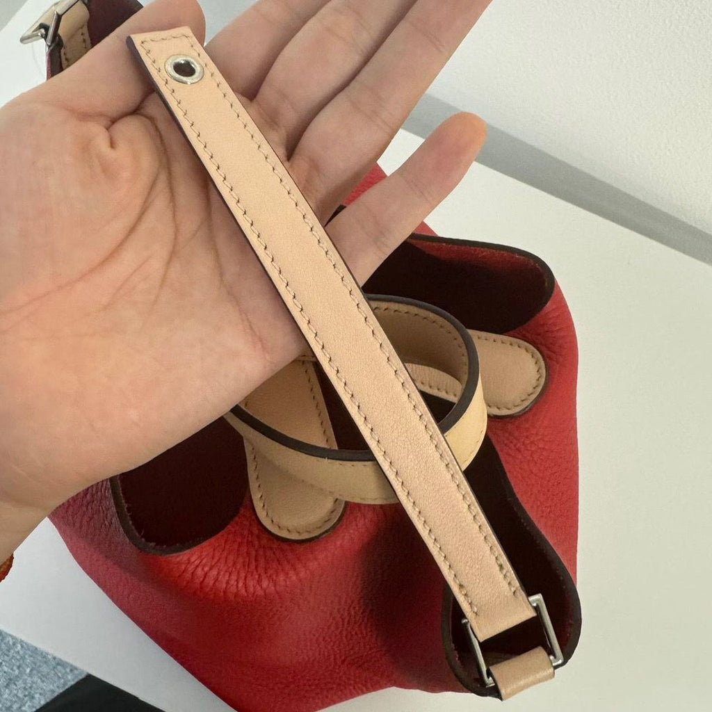 Hermes Picotin Lock Touch MM Rouge Tomato Rose Eglantine Taurillon Clemence — view 4