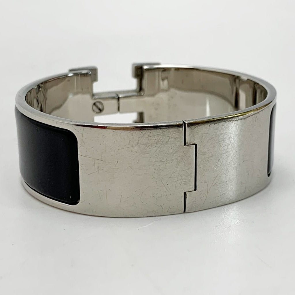 Hermes Metal Black H Bracelet Bangle — view 3