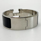 Hermes Metal Black H Bracelet Bangle — view 3