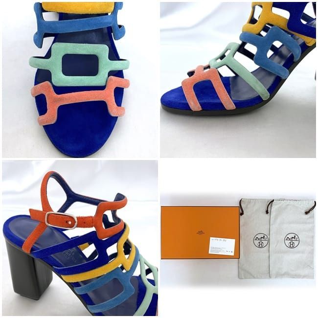 Hermes Sandals Navy Multicolor — view 2