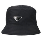 Prada Triangle Plate Cotton Bucket Hat