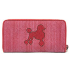 Bottega Veneta Long Wallet Intrecciato Poudre Leather Canvas Red