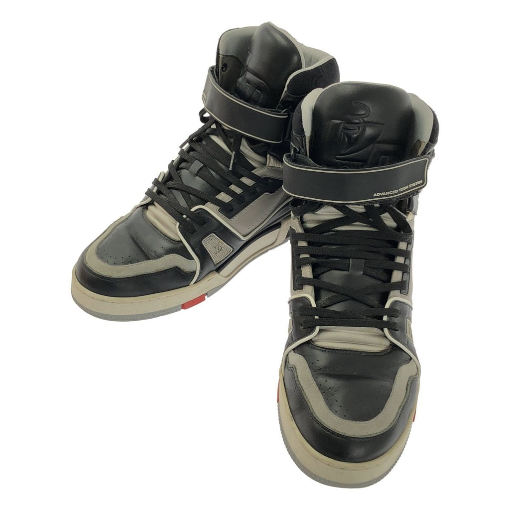 Louis Vuitton LV Trainer Leather High Cut Sneakers 7.5 Black Gray