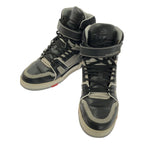 Louis Vuitton LV Trainer Leather High Cut Sneakers 7.5 Black Gray