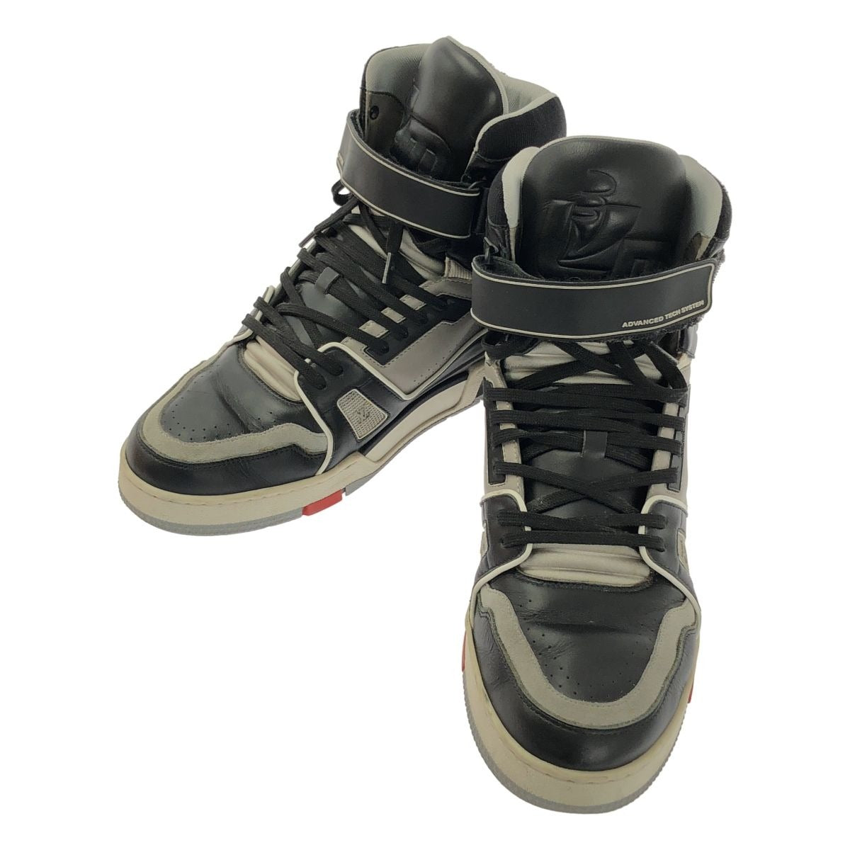 Louis Vuitton LV Trainer Leather High Cut Sneakers 7.5 Black Gray