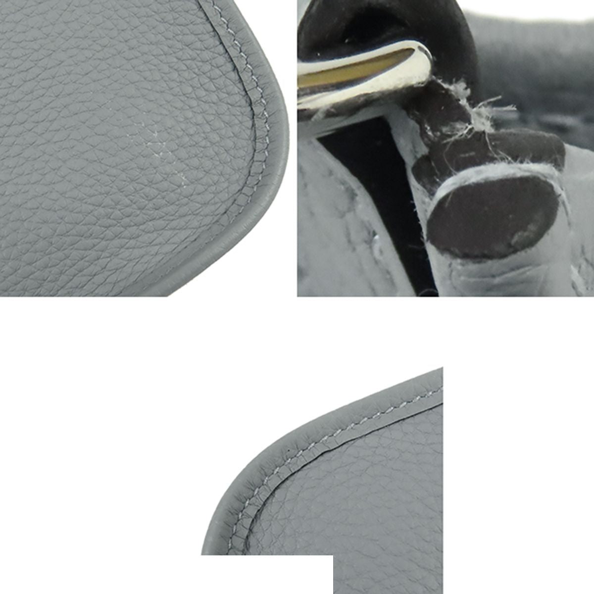 Hermes Evelyne Amazon Short TPM Gris Pantin Silver Taurillon Shoulder Bag — view 8