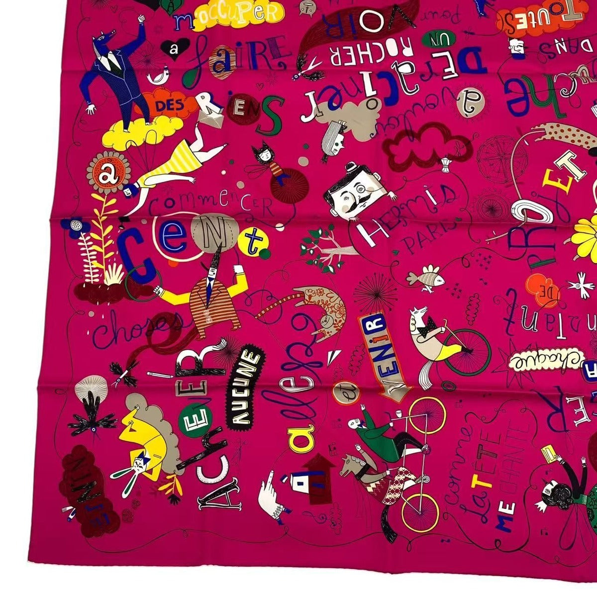 Hermes Carre 90 Scarf 100% Silk les Confessions Purple Box — view 5