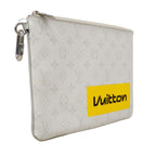 Louis Vuitton Clutch Monogram Logo Story Zipped Pouch GM Gray Yellow — view 2