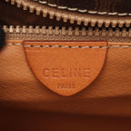 Celine Shoulder Bag Macadam Dark Brown Canvas Leather — view 4