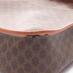 Celine Shoulder Bag Macadam Dark Brown Canvas Leather — view 8