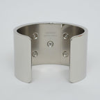 Hermes Collier de Chien Medle Gaine Size T2 Black Silver Bracelet Bangle — view 4