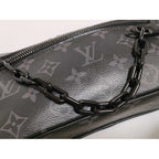 Louis Vuitton Clutch Monogram Eclipse Pochette Volga Black Gray Leather — view 7