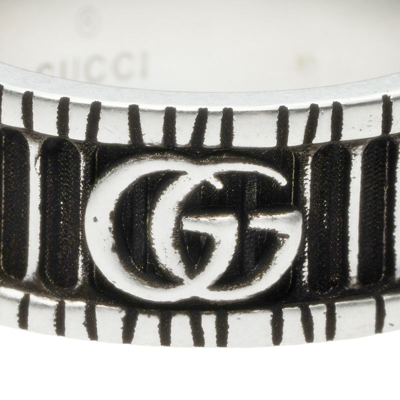 Gucci Ring Double G Silver Black — view 4