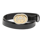 Gucci Interlocking G Belt Size 70/28 Black Leather