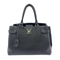 Louis Vuitton Lockme Leather Black Handbag Silver