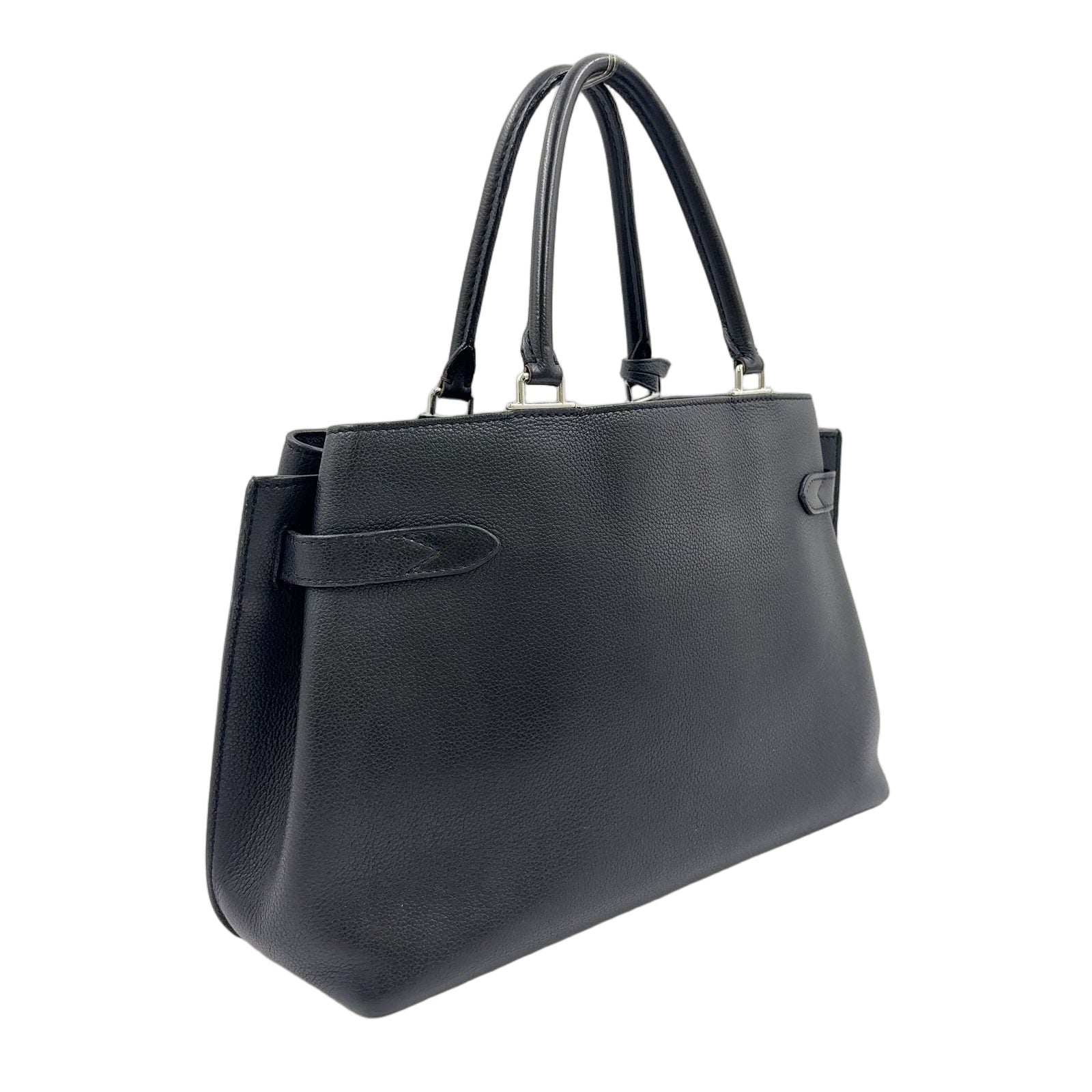 Louis Vuitton Lockme Leather Black Handbag Silver — view 2