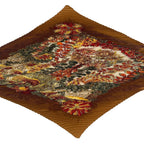 Hermes Scarf Pleated Silk Plant All Over Pattern Brown — view 4