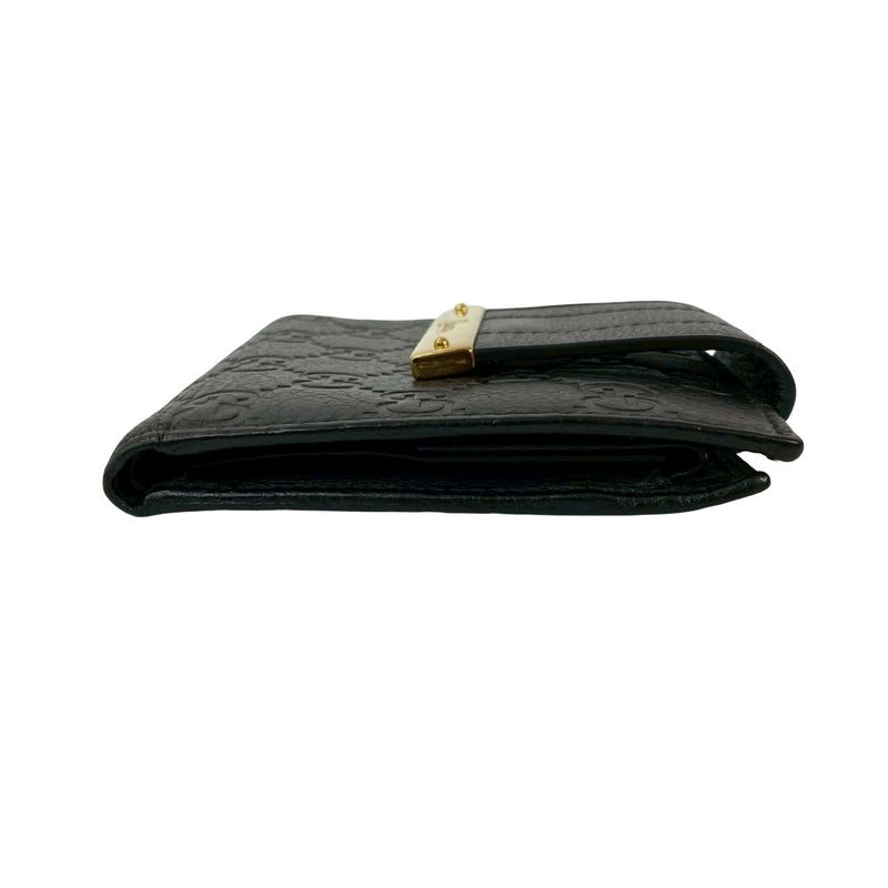 Gucci Guccissima GG Pattern Logo Hardware Plate Leather Bifold — view 5