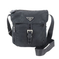 Prada Tessuto Nylon Triangle Logo Leather Shoulder Bag Crossbody Messenger