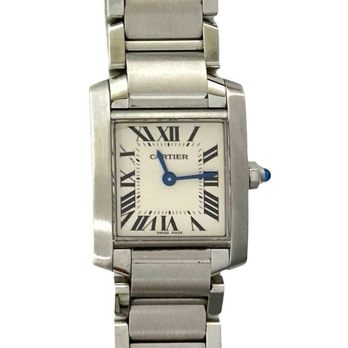 Cartier with Case Tank Francaise Stainless Steel Quartz Watch Silver — view 2